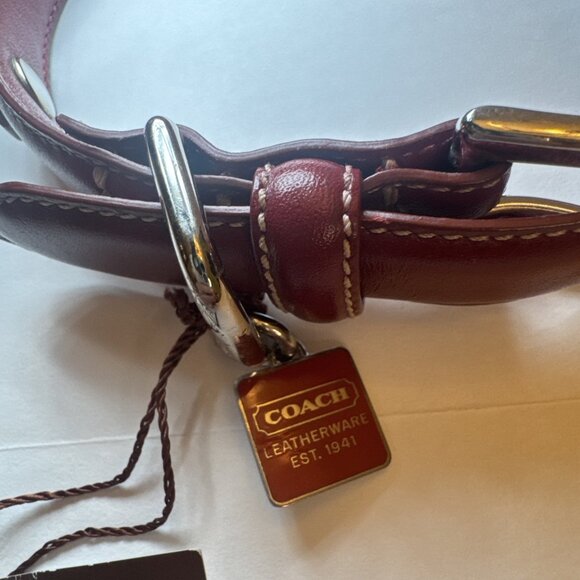 Coach Red Leather Dog Collar Grommets Charm F26177 Size XS NWT NIB - Picture 3 of 9
